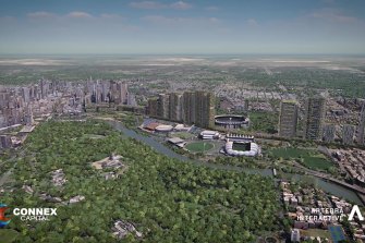 The plans involve a string of apartment blocks above the rail lines between Flinders Street and South Yarra stations.