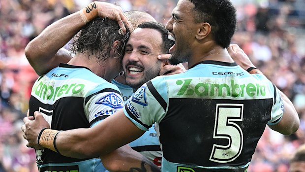 Nicho Hynes’ game has changed since Braydon Trindall established himself as Cronulla’s five-eighth.