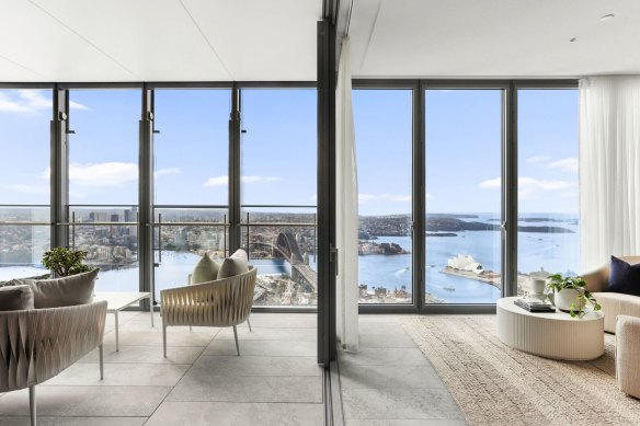 The largest apartment, located on the 73rd floor, was recently listed for sale by Everest Financial director Yu Zhong for $22 million.