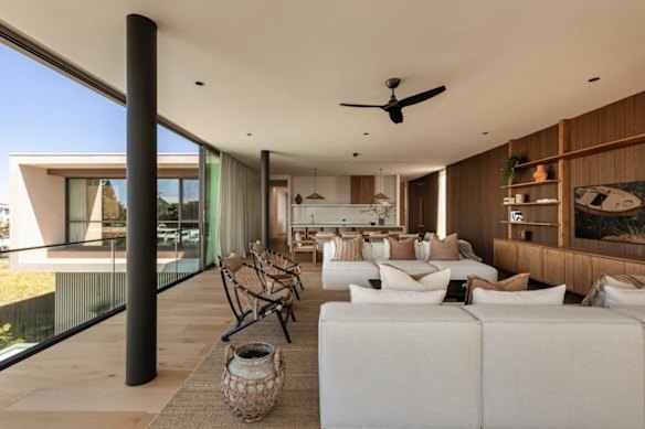 The five-bedroom, four-bathroom residence has contemporary interiors, a magnesium swimming pool and a 10-person jacuzzi. 