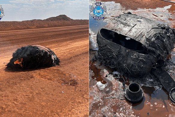 Space debris found near the mine site.