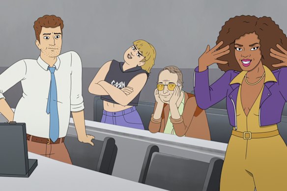 Strip Law’s characters are voiced by Adam Scott, Shannon Gisela, Stephen Root and Janelle James.