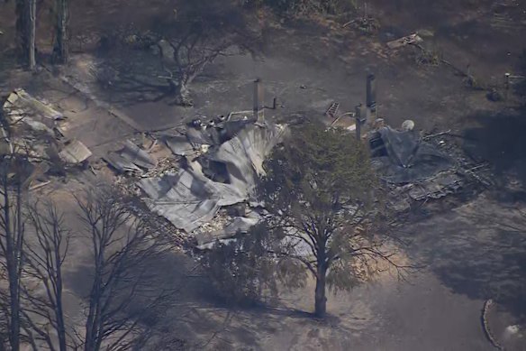 A property destroyed in Ruffy.