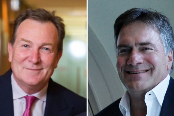 Former David Jones boss Mark McInnes (left) has been referred to in Victoria’s Secret’s decision not to give a board seat to retail billionaire Brett Blundy. 