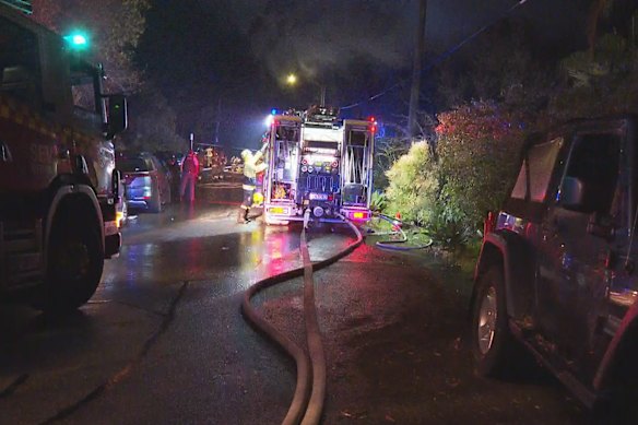 Six fire trucks attended the blaze on Hilltop Road, Avalon.