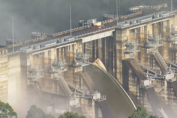 Warragamba Dam is continuing to spill.