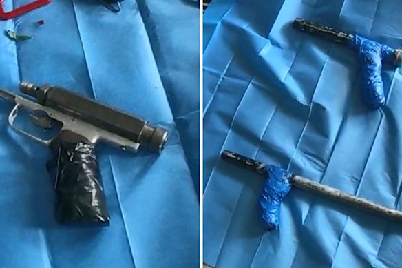 Police allegedly found four makeshift firearms and ammunition at the Pallara home.