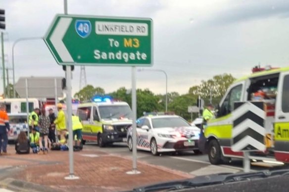 Multiple ambulance crews and other police crews were seen responding to a crash in Bald Hills.