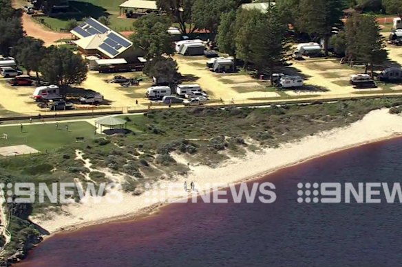 The scene at Moore River on Tuesday.