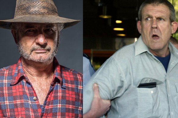 Wold Creek’s Mick Taylor (John Jarratt) and real-life killer Bradley John Murdoch.