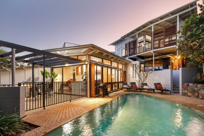 The beachfront home of David Williamson is set on Queensland’s Sunshine Beach.