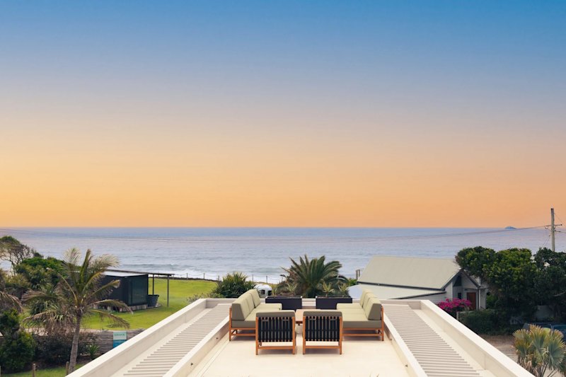 Peter Ostick and his wife Ida Almasi have put their five-bedroom, four-bathroom residence in Byron Bay on the market.