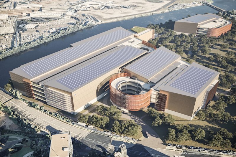 The five-level warehouses will create 340,000 square metres of space for transport of goods in and out of Sydney Airport and Port Botany.