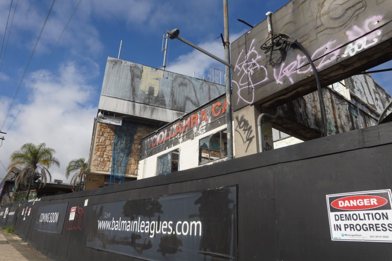 Demolition of the long-derelict Balmain Leagues Club finally got under way last year.