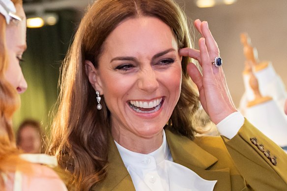 The olive-green Victoria Beckham suit Catherine chose for the Queen Elizabeth II Award for British Design became one of her standout looks of the year.