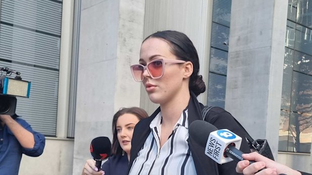 Rani Paige Lowry, 27, outside the Brisbane District Court.