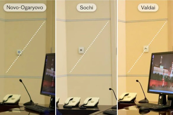 Light switches appear in different positions in three separate locations.