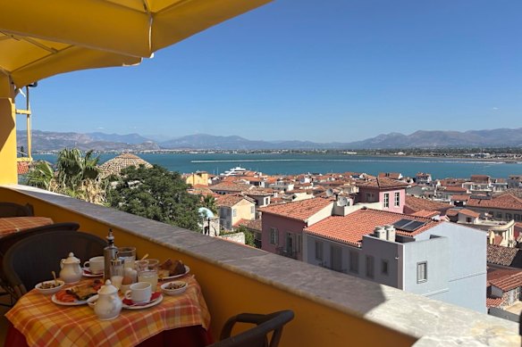 On the terrace at Hotel Marianna.