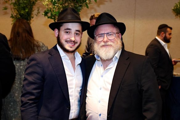 Leibel (left) with his father, Yossi.