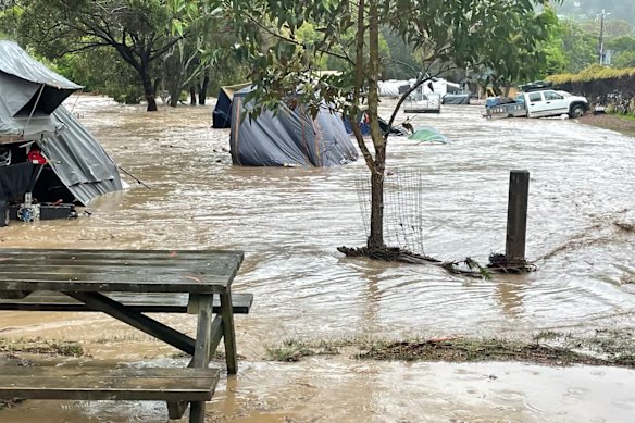 Flooding at Wye River on Thursday.
