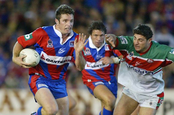 Danny Buderus (left) is the most capped player in Newcastle history, and their last top-line, locally sourced hooker.