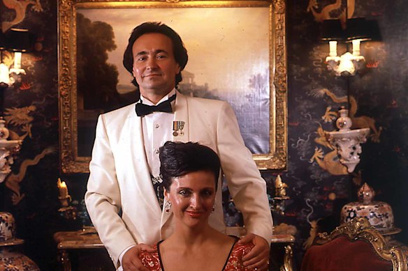 Lorenzo Montesini and Primrose Dunlop in April 1990, after the wedding invitations were sent out.