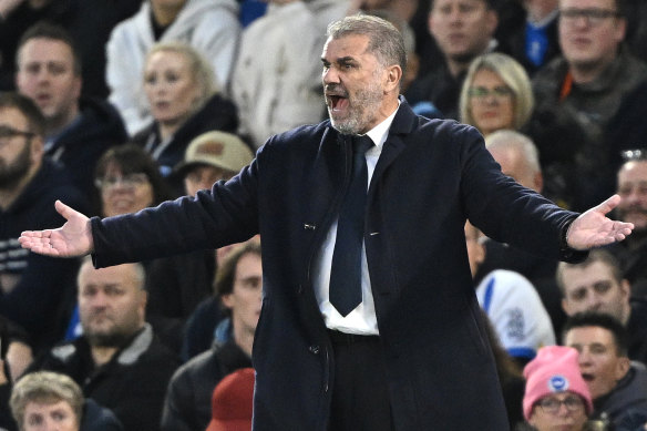 Ange Postecolgou cast a frustrated figure at Amex Stadium in Brighton and Hove.