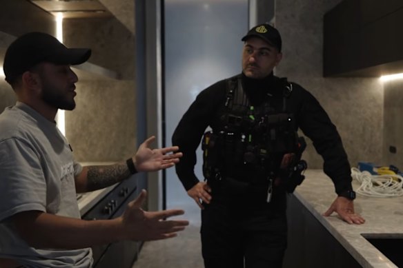 Portelli and Khalil consider the benchtops.