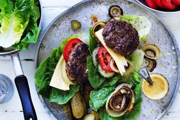 Adam Liaw's cheeseburger lettuce wraps.