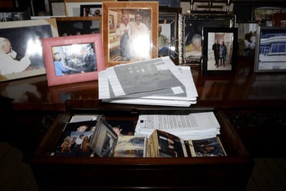 A picture of Donald Trump in a drawer was released by the Justice Department on Friday before being removed from its website.