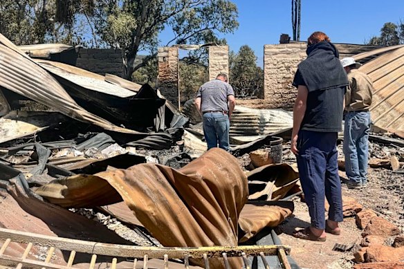Nick O’Brien’s family home in Harcourt after it was destroyed in a bushfire. 