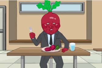 Nationals leader Barnaby Joyce, depicted as a bumbling beetroot, was going to be shown on the verge of suicide in one episode before James Ashby decided it had gone too far.