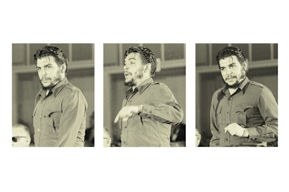 Ernesto “Che” Guevara, an Argentinian who joined Castro’s revolution and became a minister in the new Cuban government, shown here making a speech about the United States, in 1961.