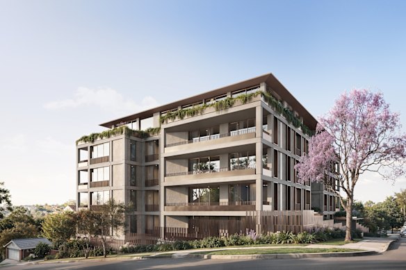 A concept photo of the six-storey apartment building proposed in Awaba Street, Mosman