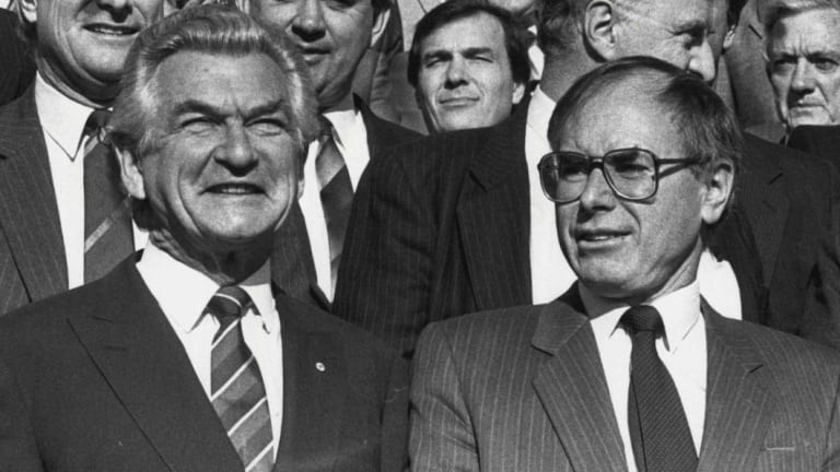 Bob Hawke and John Howard, pictured in 1988.