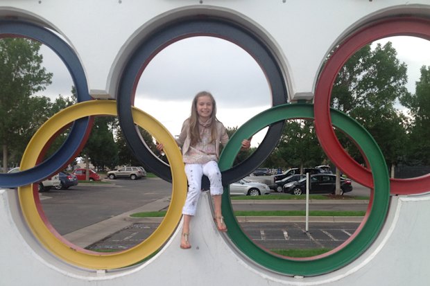 A young Holly Harris dreaming of the Olympics. 