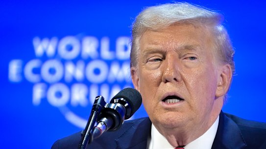 Donald Trump speaks at Davos.