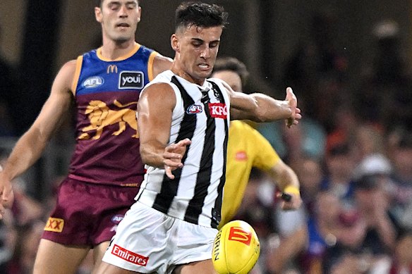 Nick Daicos is giving opponents headaches with his ability to get the ball in contests and burst away into open space.