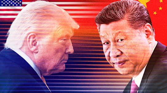 China and Xi Jinping (right) go into the meeting in a much stronger position than Donald Trump, one expert says.