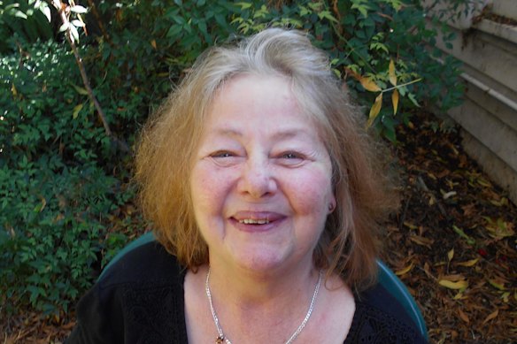The late Kerry Greenwood in her garden.