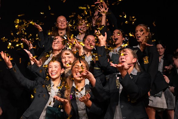 Students from Penrhos College celebrate the end of their schooling journey. 