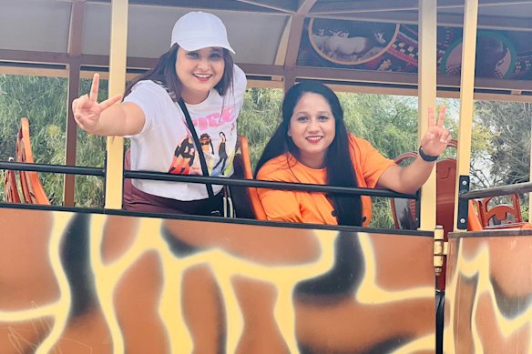 Sarala Khadka (left) and Areeza Suwal died on Thursday after being hit by a car on the Hume Freeway.