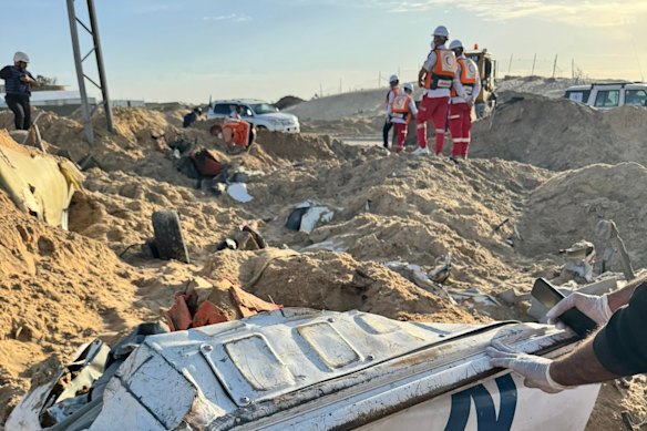 The site where the 15 bodies were found. The UN described it as a mass grave.