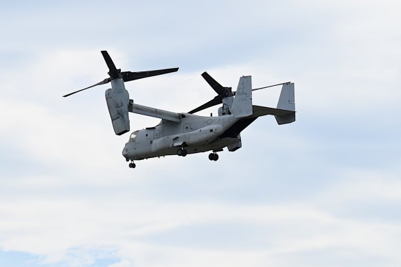 A US Osprey went down off the coast of Darwin.