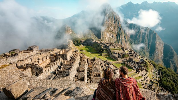 The remarkably preserved  Incan citadel of  Machu Picchu, Peru.