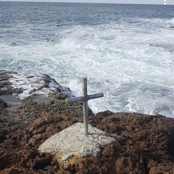 The memorial for Ben Coady’s friend Rob, who died in a freak ocean accident.