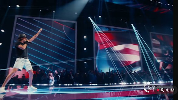The rival half-time event, featuring Kid Rock (pictured) and three other country singers, was hyped by the White House and the US&rsquo;s vast right-wing media ecosystem.