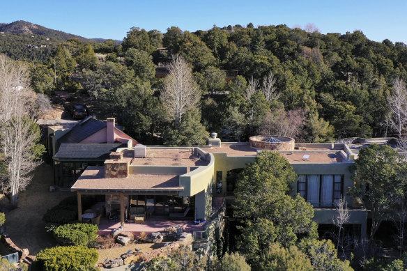 The Santa Fe house owned by actor Gene Hackman and his wife Betsy Arakawa.