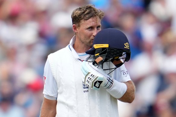 Joe Root after one of his 39 Test centuries.