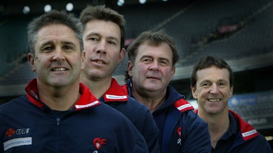 Flashback: Melbourne’s coaching team in 2004 - Chris Fagan, Brett Ratten, Mark Reilly and Neale Daniher.